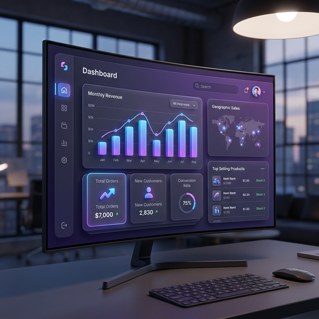 Dashboard analytique sombre